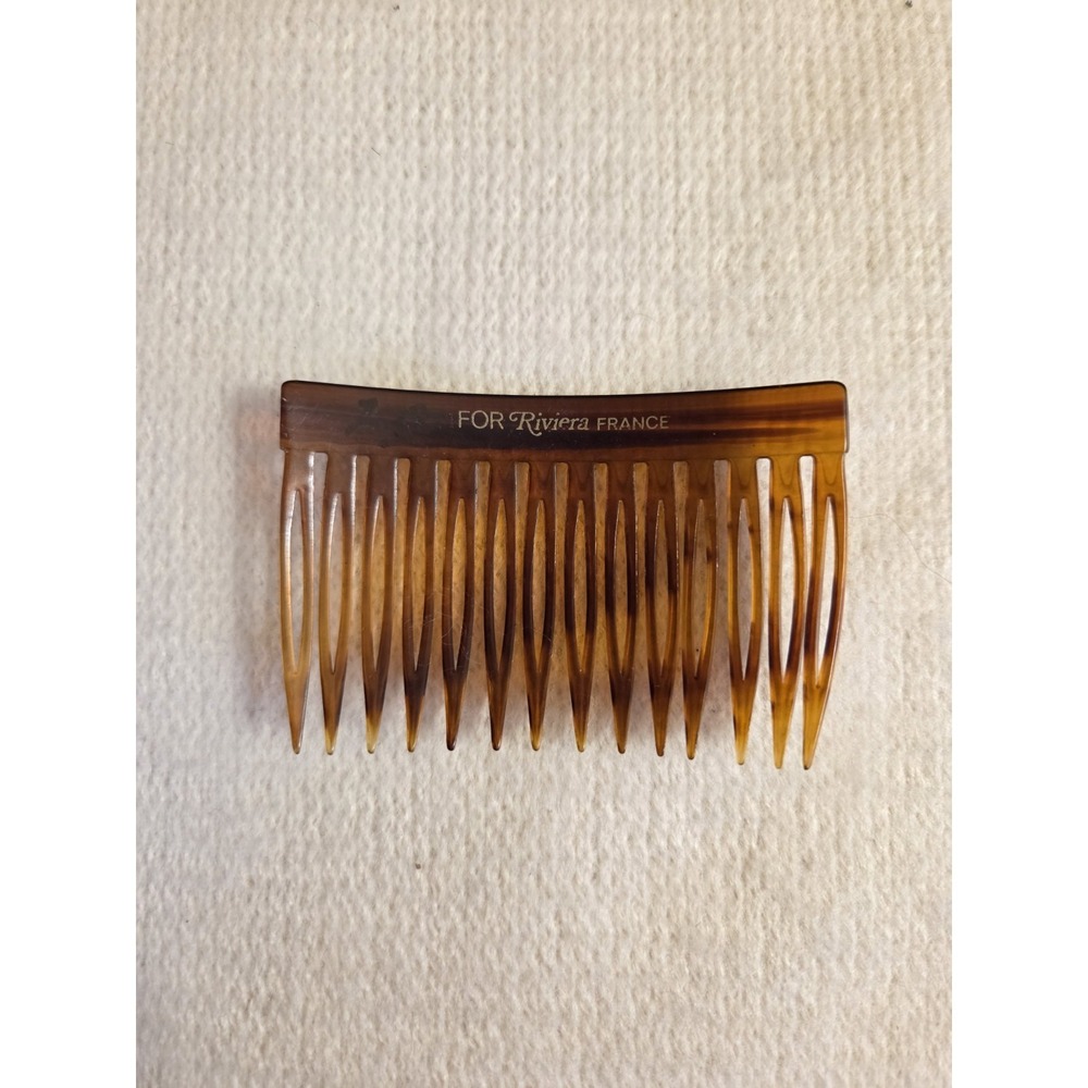 Vintage Riviera France Faux Tortoiseshell Side Hair Comb 🐢✨ French Made